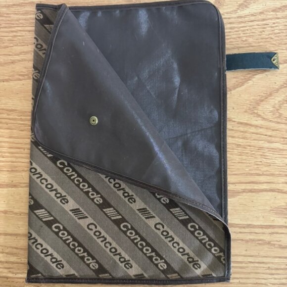 Vtg. Air France Airlines Concorde Cloth Dossier/Portfolio Case-Brown Logo Design - Picture 6 of 7